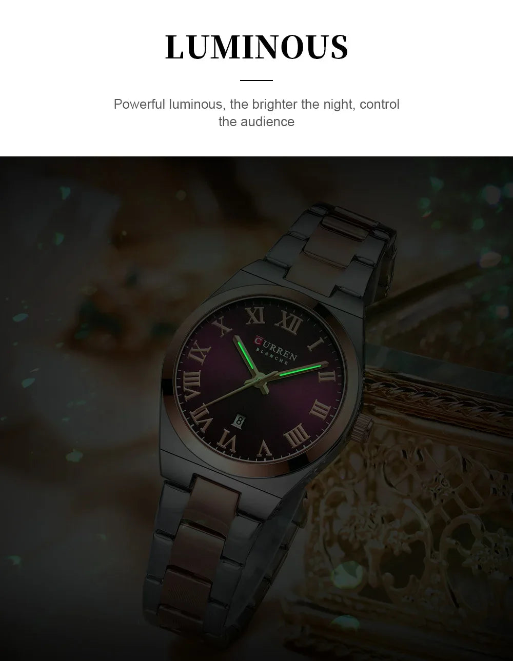 Women Stainless Steel Watch - Waterproof Analog Bracelet With Date Display