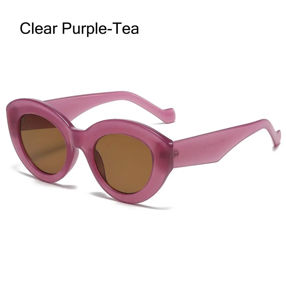 Oversized Sunglasses Women – Retro Thick Frame Cat Eye UV400 Protection Eyewear
