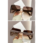 Black Square Sunglasses – Korean Style Classic Big Shades with UV Protection by Adornity