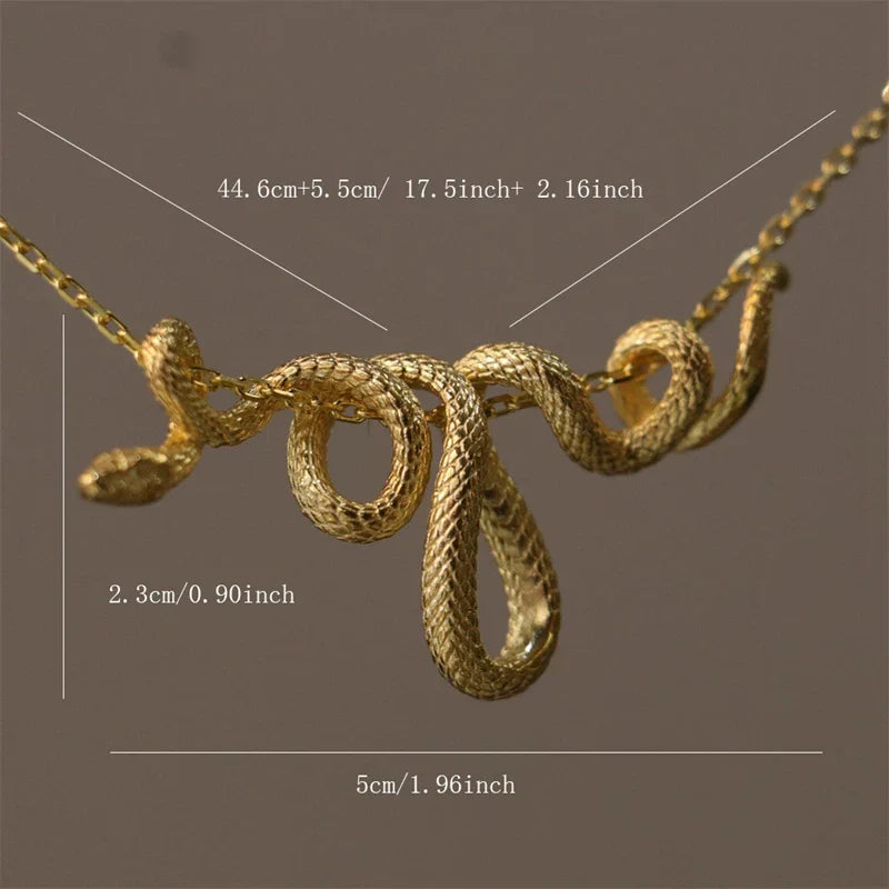 Snake Pendant Necklace Jewelry Statement