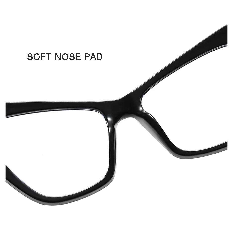 Chic Oversized Cat Eye Glasses – Color Block Blue Light