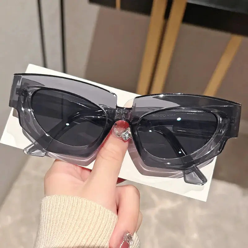 Glam Cat Eye Sunglasses – Thick Frame Gradient UV400 by Adornity