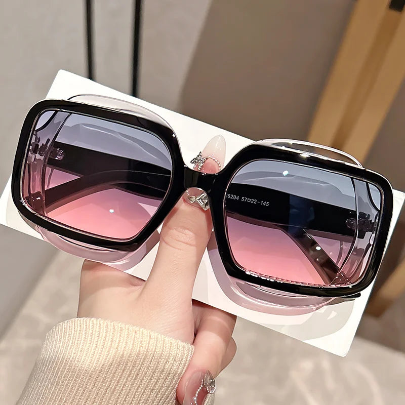 Fashion Sunglasses – Polygonal Color Blocking Square Frame for Men and Women