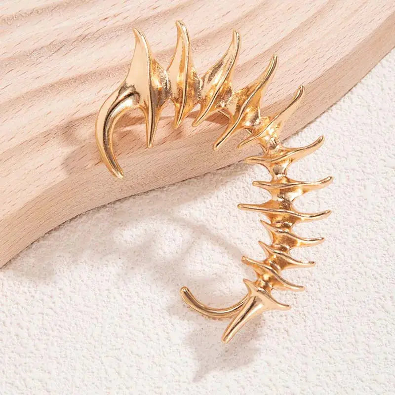 2026 Punk Gothic Silver Color Skeleton Spike Ear Clip for Women Men Hip Hop Metal Thorn Without Piercing Ear Cuff Jewelry Gift by Adornity