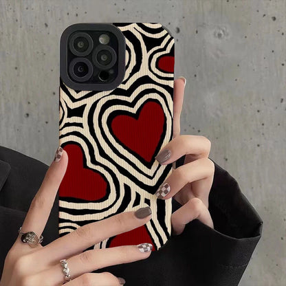 Romantic Hearts Phone Case for iPhone 7, 8, SE, X, XR, XS Max, 11, 12, 13, 14, 15 Pro Max, 14 Plus, and 13 Mini – Stylish Cover with Camera Protection