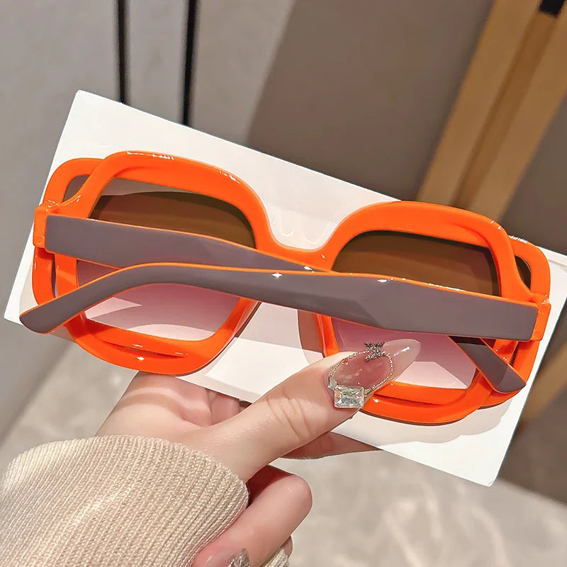 Fashion Sunglasses – Polygonal Color Blocking Square Frame for Men and Women
