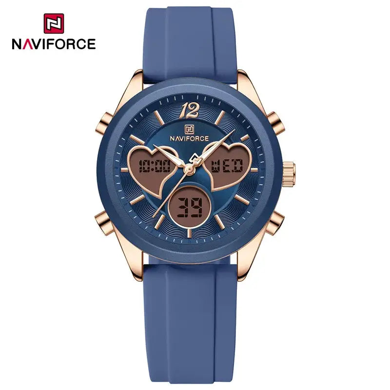 Heart Shape Watch – Dual Display Analog-Digital by Adornity