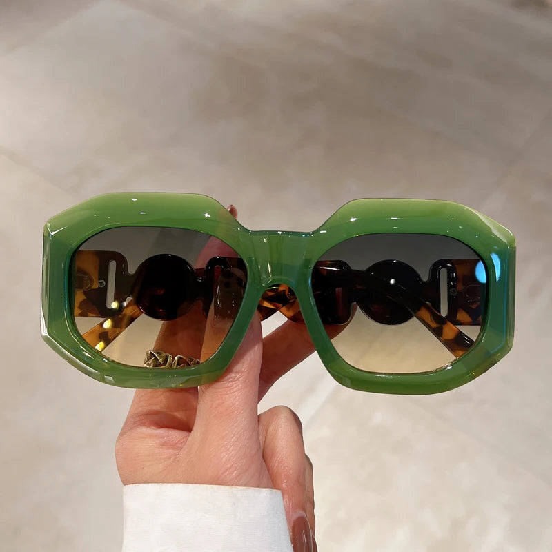 Vintage Oversize Sunglasses – Trendy Rectangle Eyewear With UV400 Protection Glasses