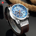 CURREN 8291 Mens Quartz Chronograph Watch Casual Leather Military Sport Fashion Gentleman Wristwatch by Adornity