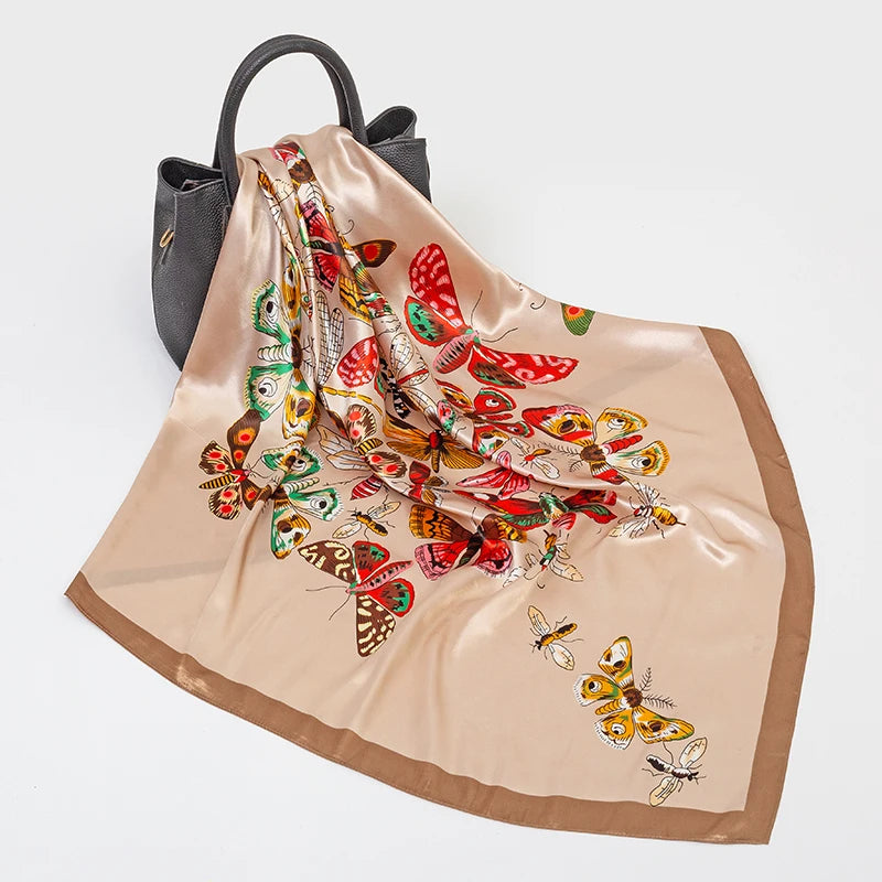 Silk Square Scarf - Lightweight Satin Hijab Wrap & Fashion Neckerchief