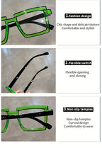 Anime Cosplay Glasses - Square Frame Clear Lens Candy Color Eyewear For Men & Women