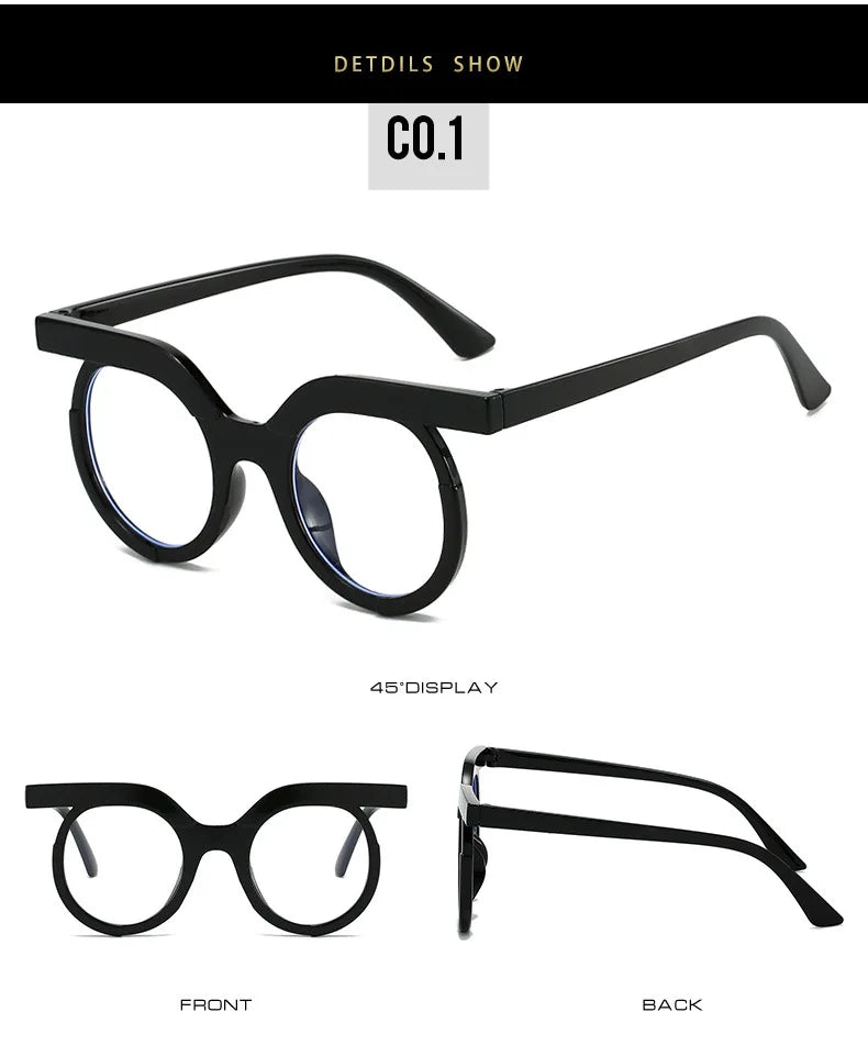 Blue Light Glasses - Women's Transparent Circular Acetate Eyeglasses Frame