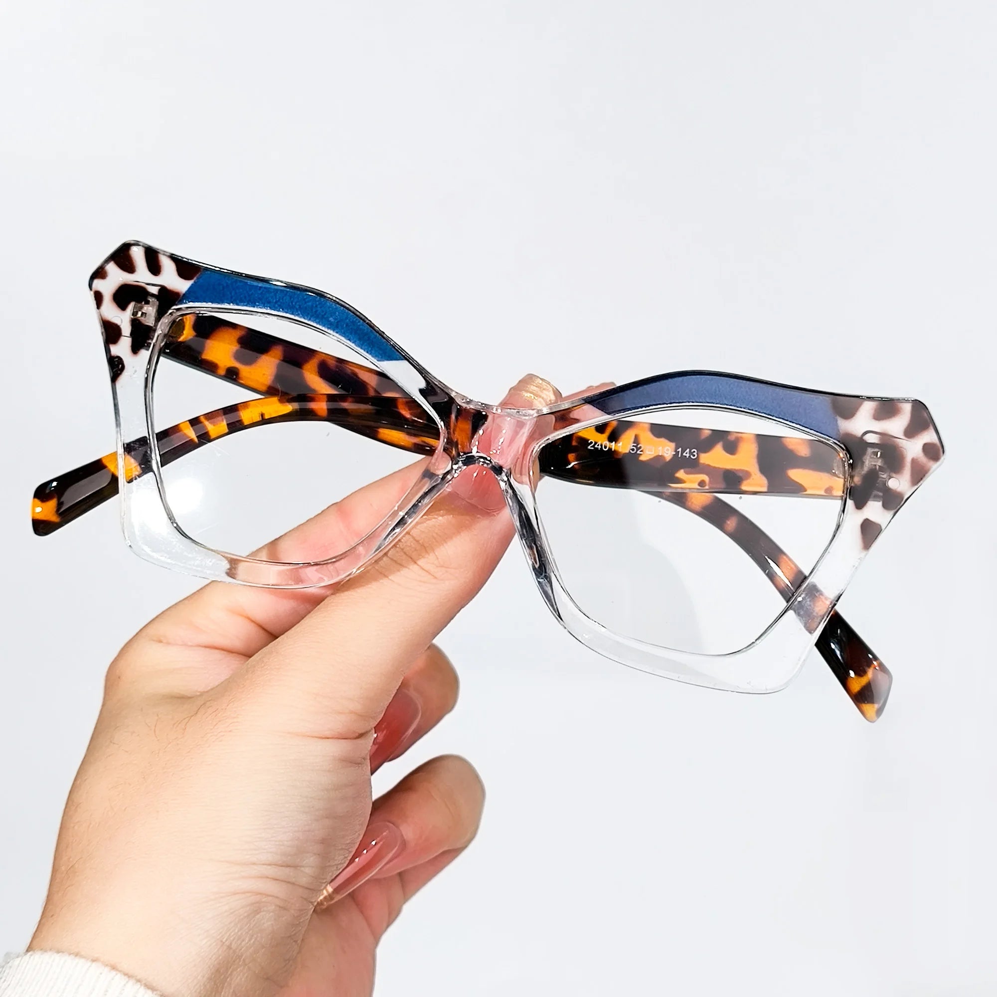 Cat Eye Reading Glasses – Retro Floral Color Block Readers for Women & Men +1.0 to +4.0