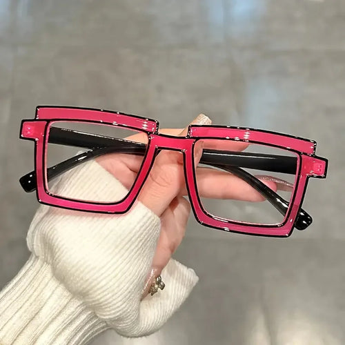 Anime Cosplay Glasses - Square Frame Clear Lens Candy Color Eyewear For Men & Women