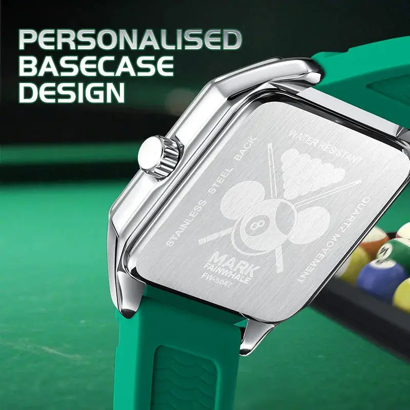 2025 New Original Watch For Man Sport Silicone Strap Waterproof Quartz Watch Fashion Men Billiards Design Green Wristwatch Boy by Adornity