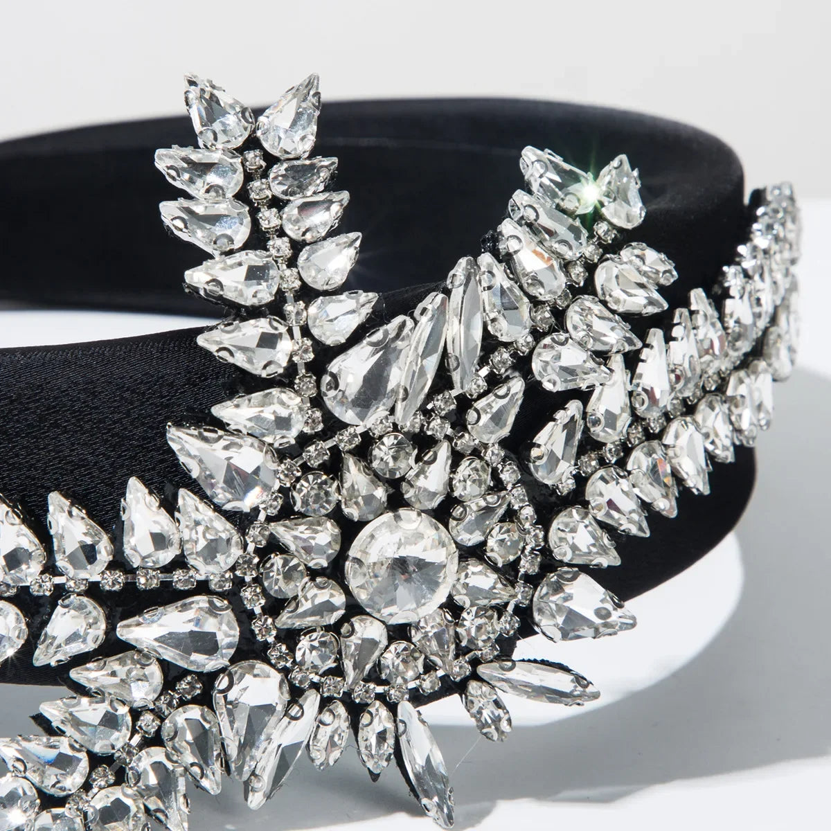 Diamond Bow Headband - Flannel Fabric Rhinestone Band | Elegant Luxury Hair Accessories