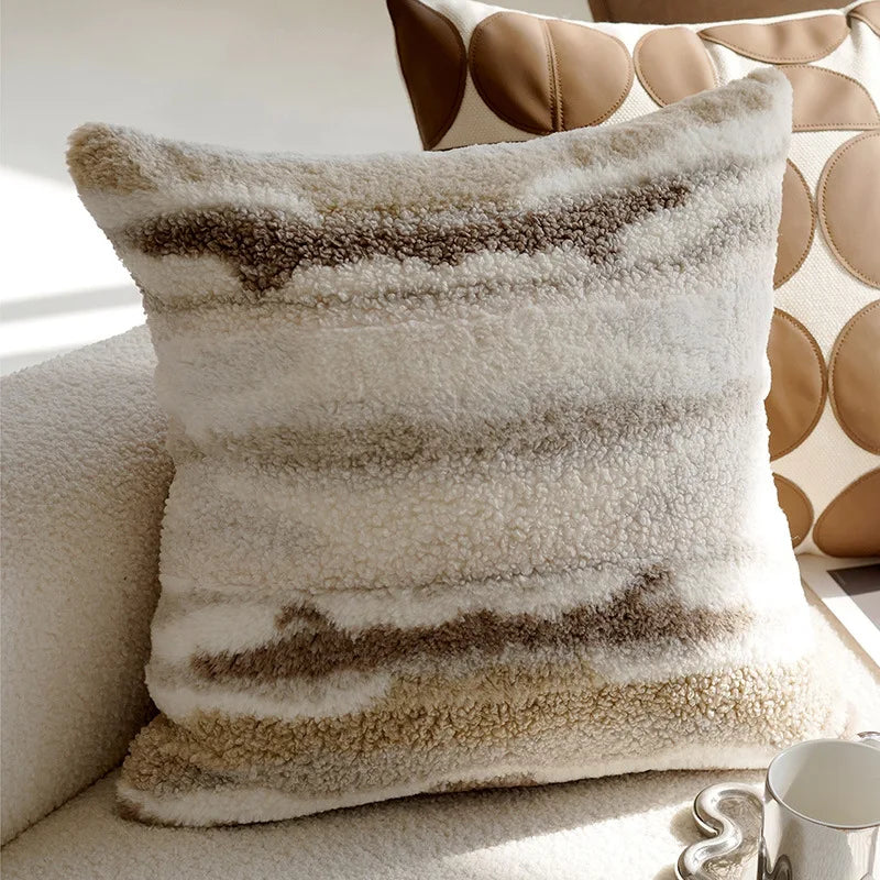 Luxury Brown Retro Throw Pillow Cover