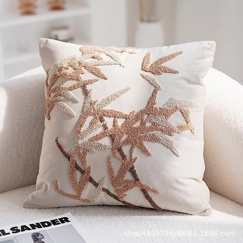 Throw Pillow Cover Retro Embroidered Cushion Waist Cover Sofa Decorative