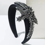 Diamond Bow Headband - Flannel Fabric Rhinestone Band