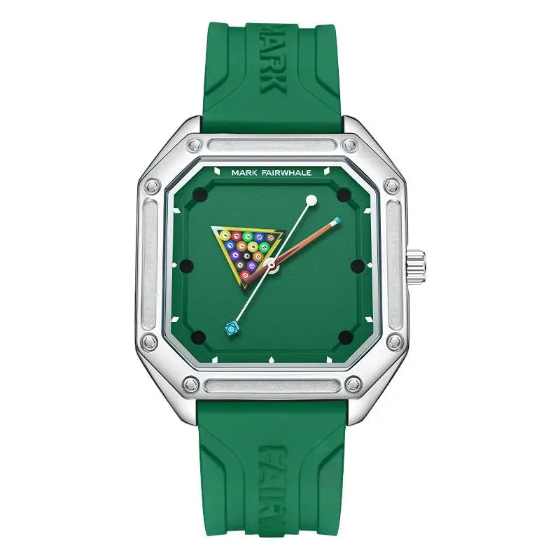 2025 New Original Watch For Man Sport Silicone Strap Waterproof Quartz Watch Fashion Men Billiards Design Green Wristwatch Boy by Adornity