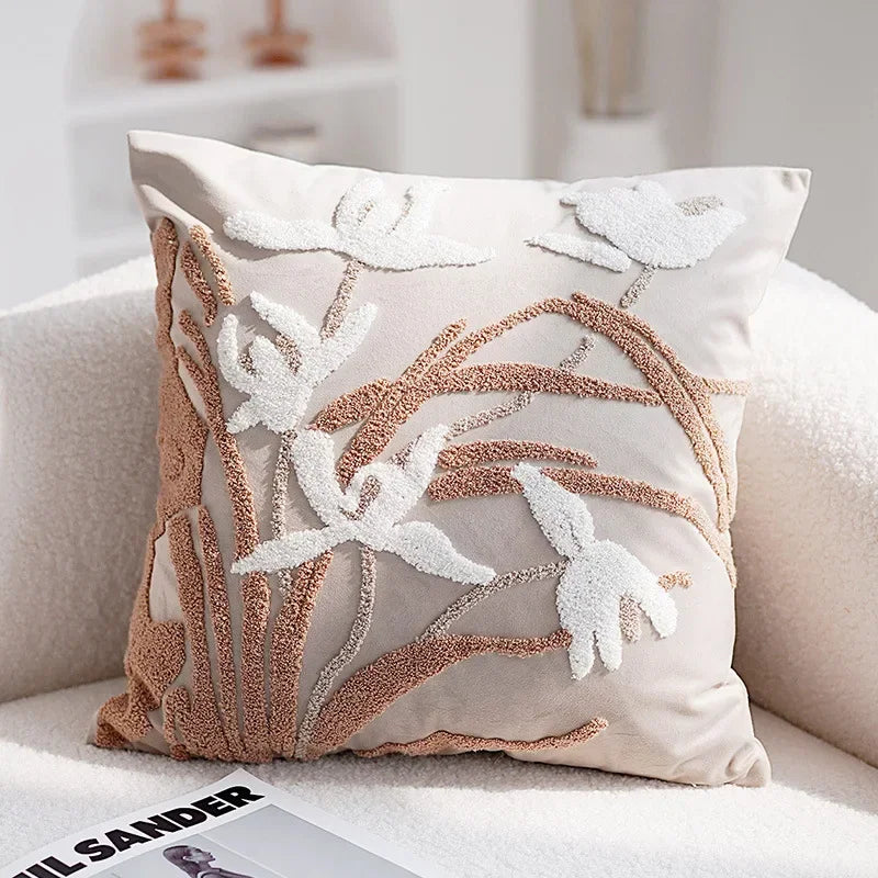 Throw Pillow Cover Retro Embroidered Cushion Waist Cover Sofa Decorative