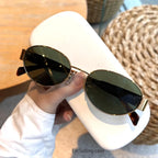 Oval Sunglasses for Women Men Trendy Metal Frame Sun Glasses Classic Shades by Adornity