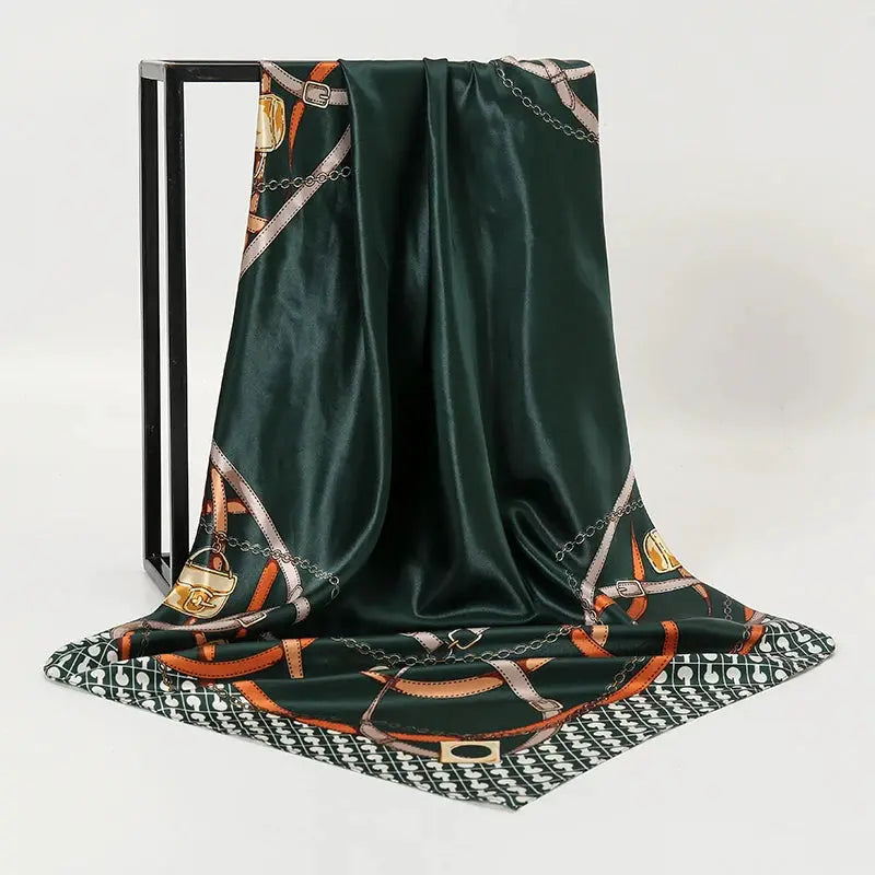 Elegant Silk Square Scarf – Satin 90x90 cm by Adornity