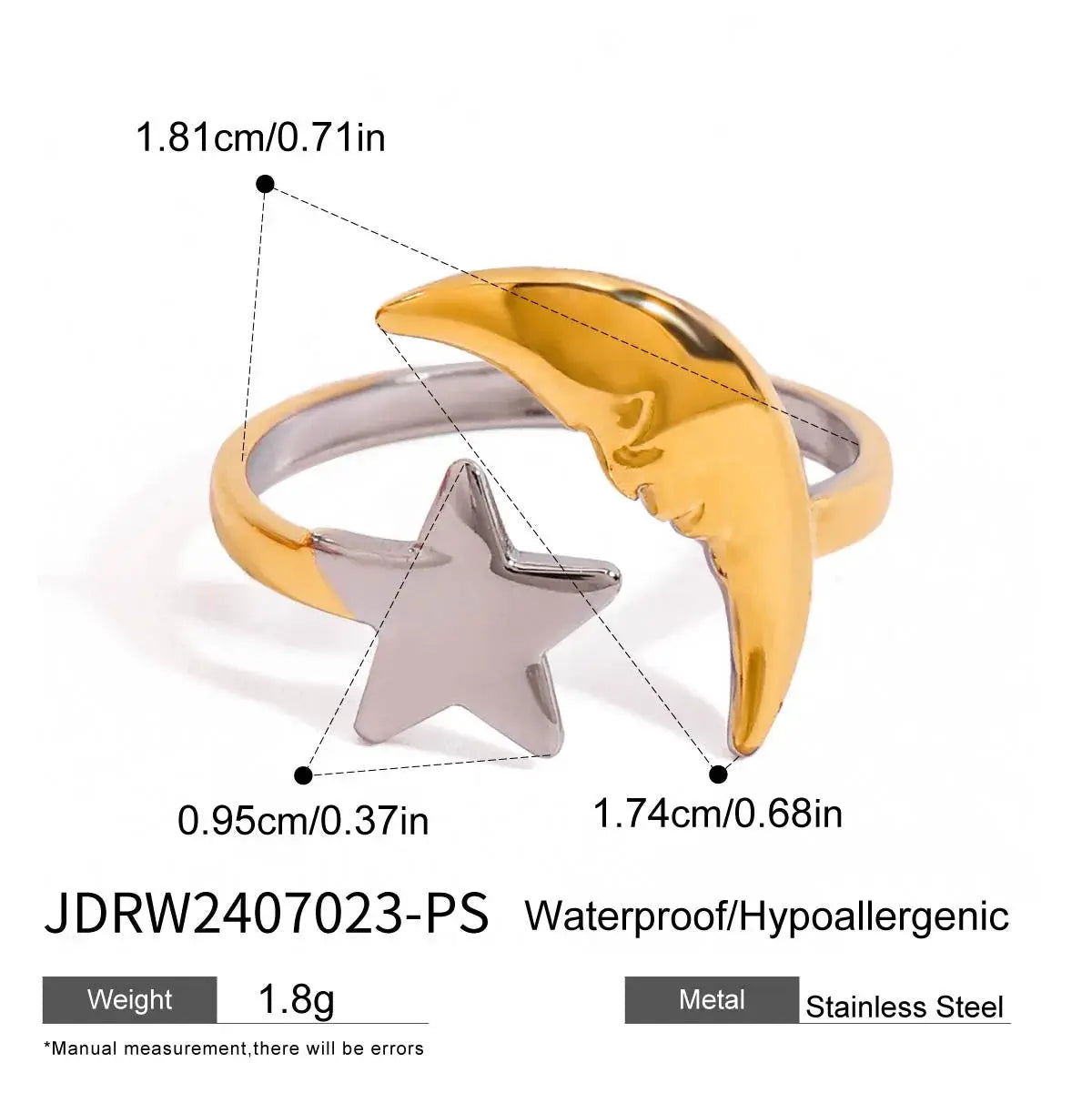 European and American Natural Stone Ring Titanium Steel Non-Fading Hand Jewelry for Women High-End Stainless Steel Jewelry by Adornity