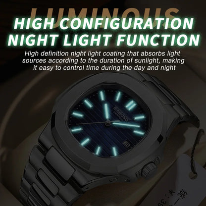 Luxury Stainless Strap 30M Waterproof Luminous Men Quartz Watches