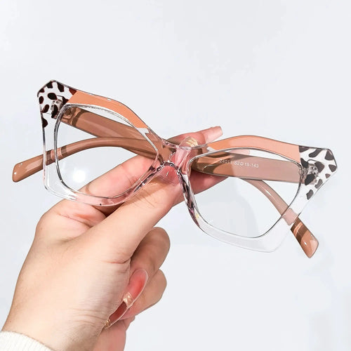 Cat Eye Reading Glasses – Retro Floral Color Block Readers for Women & Men +1.0 to +4.0 by Adornity