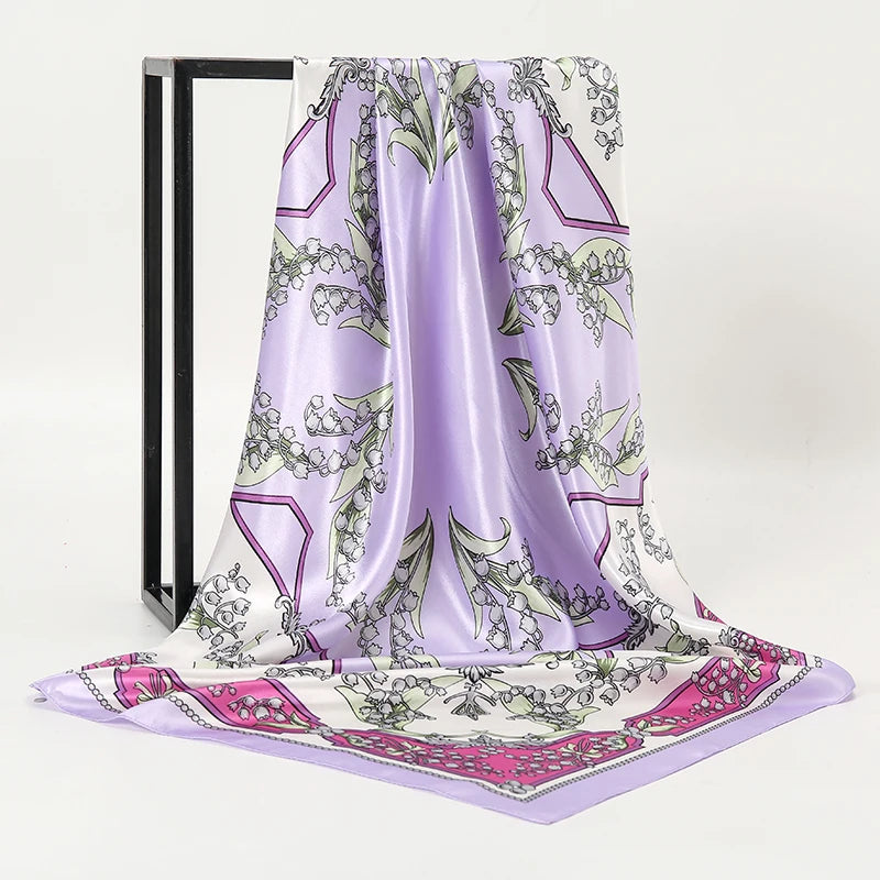 Silk Square Scarf - Lightweight Satin Hijab Wrap & Fashion Neckerchief