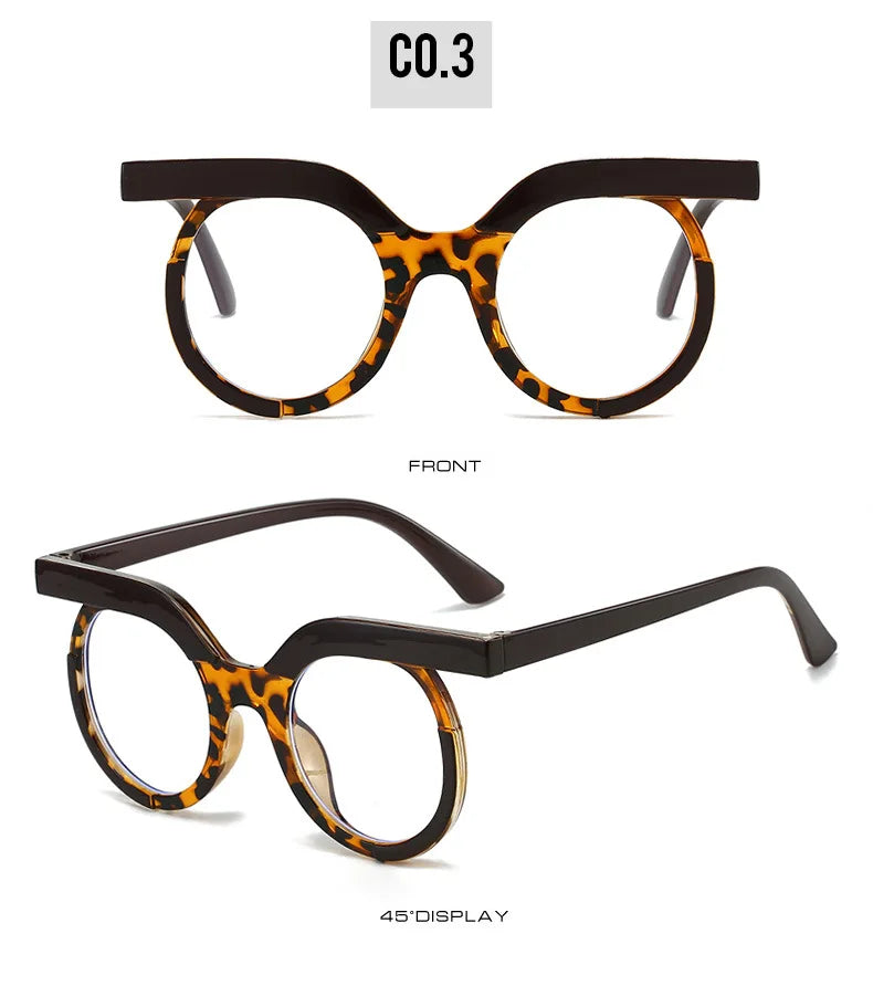 Blue Light Glasses - Women's Transparent Circular Acetate Eyeglasses Frame