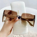 Black Square Sunglasses – Korean Style Classic Big Shades with UV Protection by Adornity
