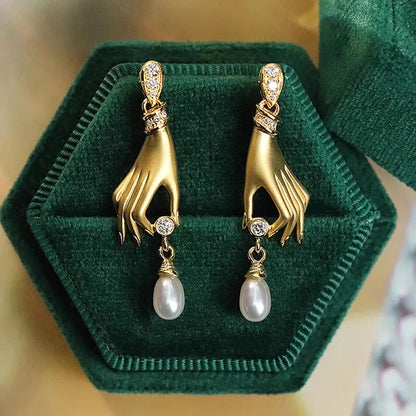 Imitation Pearl Dangle Earrings - Trendy Statement Jewelry for Women