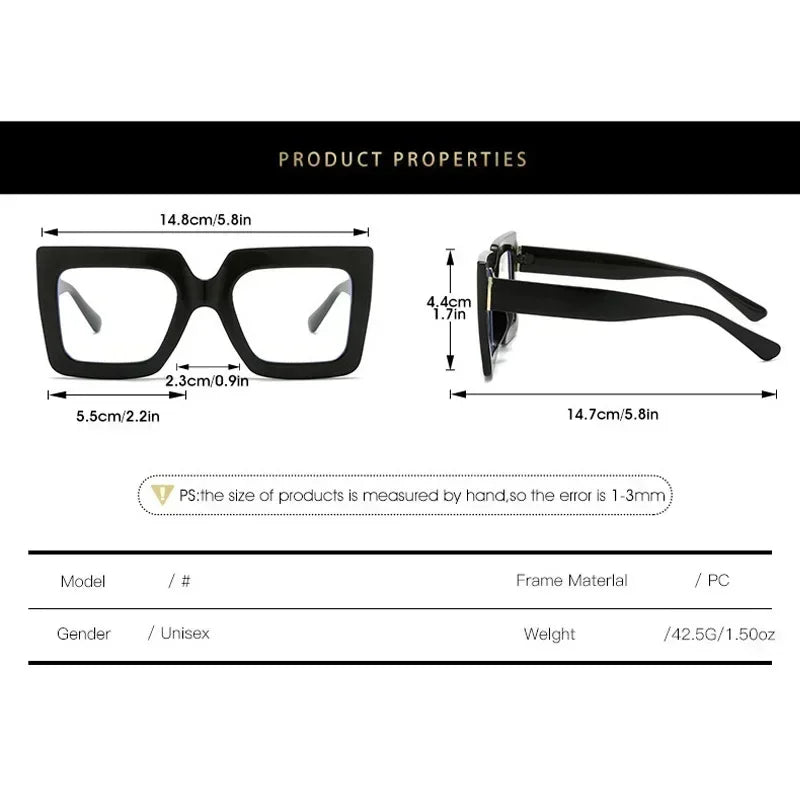 Women's Reading Glasses | Geometric Retro Square Frames With Transparent Lenses