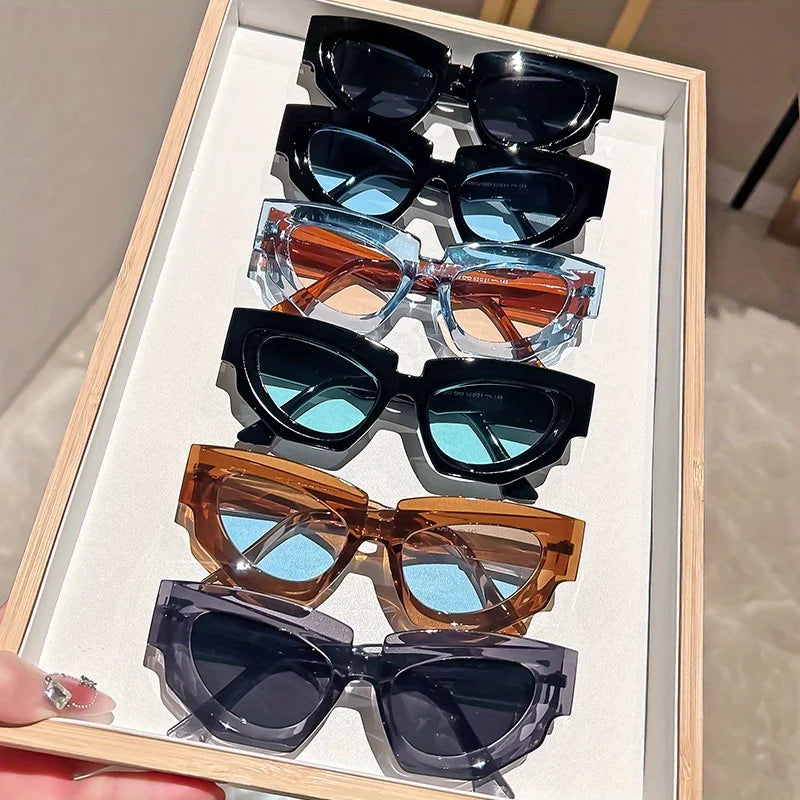 Cat Eye Sunglasses – Fashion Thick Frame Plastic Eyewear for Women, Gradient Lens