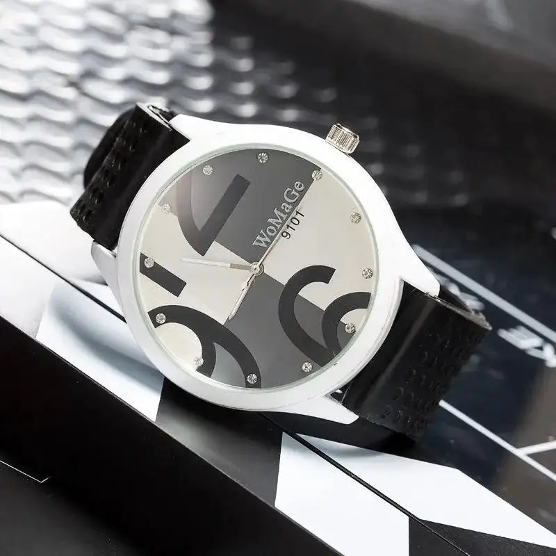 Womage Watch Women Green Watches Fashion Big Number Quartz Wristwatches Women Ladies Gilrs Silicone Sports Watches reloj mujer by Adornity