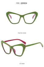 Chic Oversized Cat Eye Glasses – Color Block Blue Light