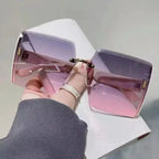 Black Square Sunglasses – Korean Style Classic Big Shades with UV Protection by Adornity