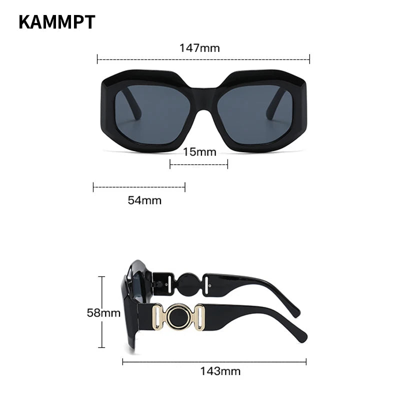 Oversized Rectangle Sunglasses – Vintage Frame by Adornity