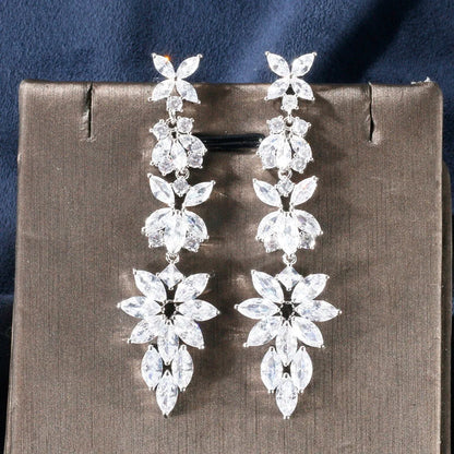 Luxury Marquise Zircon Drop Earrings, AAA Cubic Zirconia Jewelry