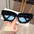 Cat Eye Sunglasses – Fashion Thick Frame Plastic Eyewear for Women, Gradient Lens