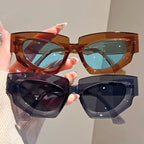 Glam Cat Eye Sunglasses – Thick Frame Gradient UV400 by Adornity