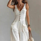 Jumpsuit In Tatting Lace With Premium Polyester Exclusive by Adornity