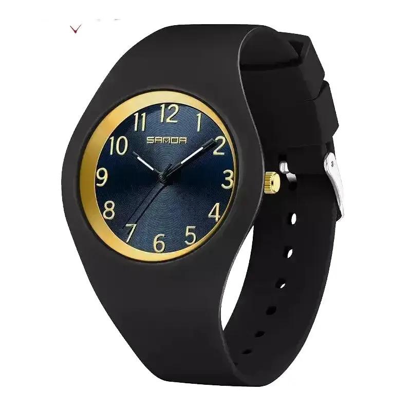 Watch Simple Luxury Quartz Silicone Strap Round Dial Exclusive by Adornity