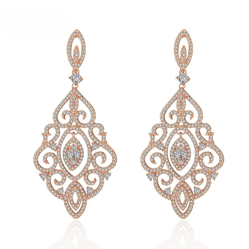 a pair of diamond earrings