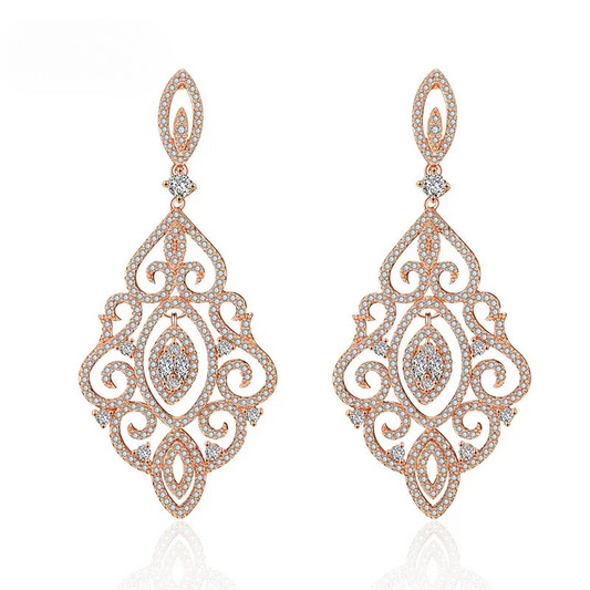 a pair of diamond earrings