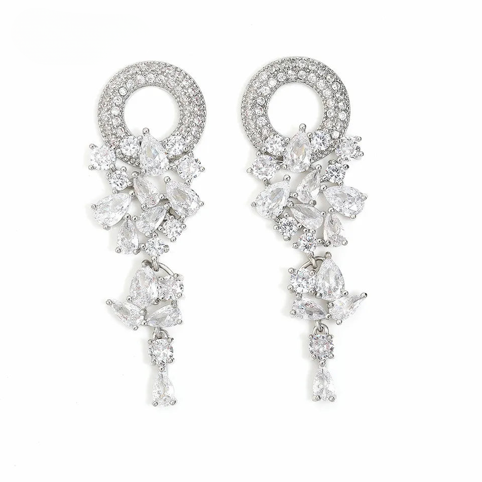 a pair of diamond earrings