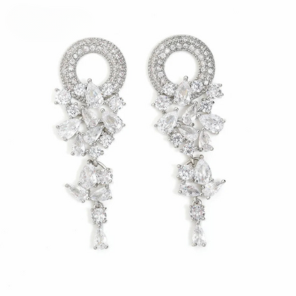 a pair of diamond earrings