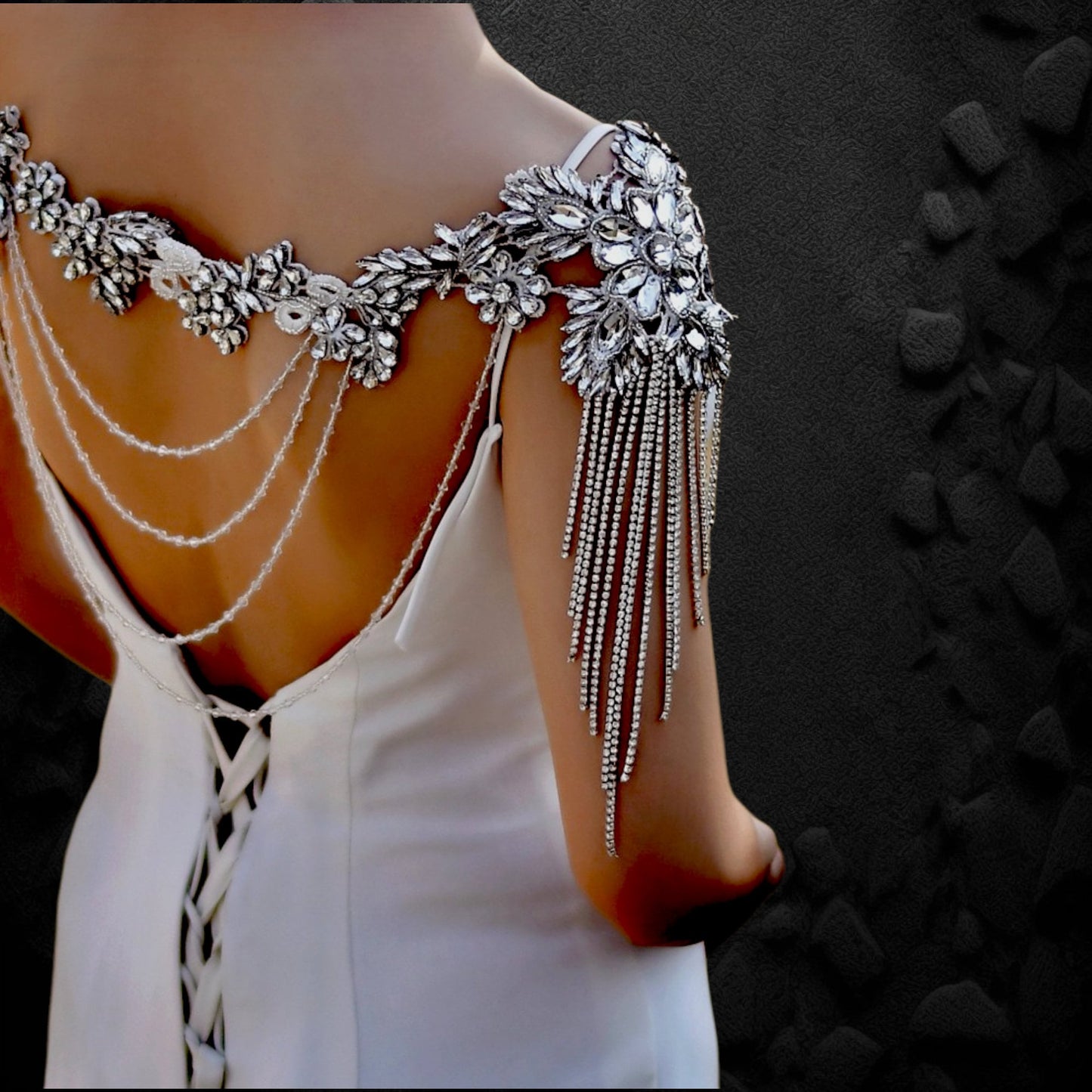 Bridal Shoulder Necklace - Elegant Wedding Body Jewelry with Crystals